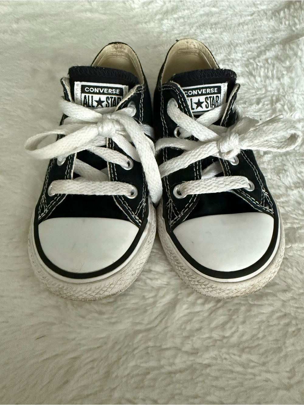Converse Kids Black & White Low Top Canvas Sneakers